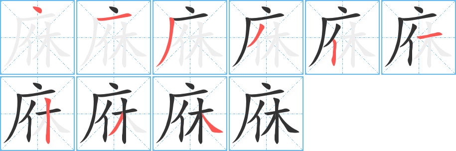 庥字筆畫(huà)寫(xiě)法