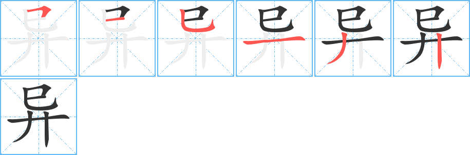 異字筆畫寫法