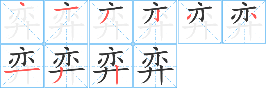 弈字筆畫(huà)寫(xiě)法