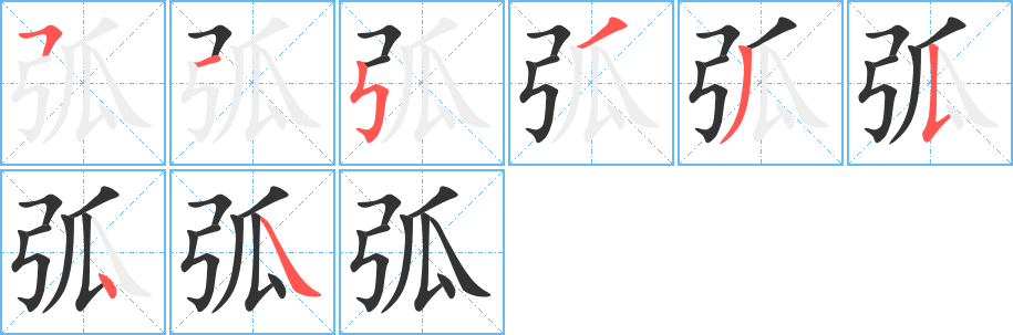 弧字筆畫(huà)寫(xiě)法