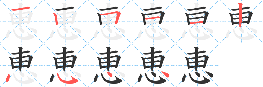 恵字筆畫(huà)寫(xiě)法