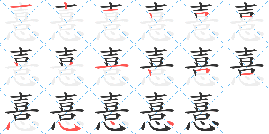 憙字筆畫(huà)寫(xiě)法