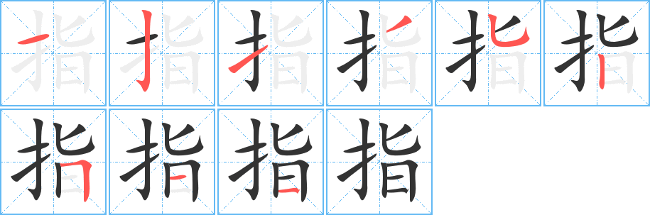 指字筆畫寫法