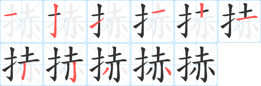 捇字筆畫寫法