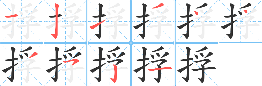 捊字筆畫寫法