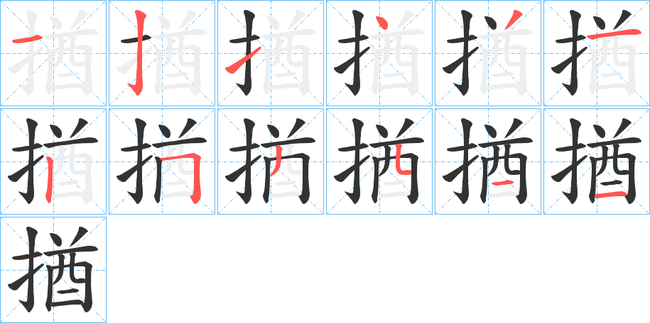 揂字筆畫寫法