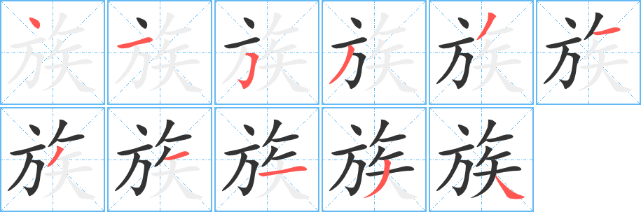 族字筆畫(huà)寫(xiě)法
