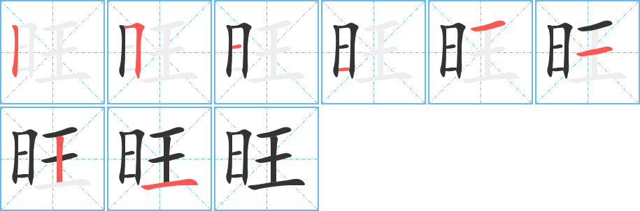旺字筆畫寫法