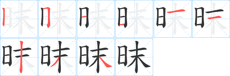 昩字筆畫寫法