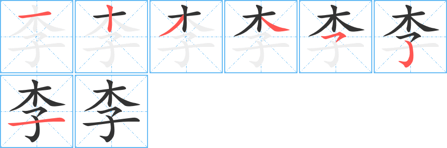 李字筆畫寫法