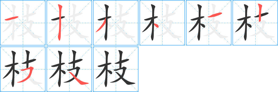 枝字筆畫寫法