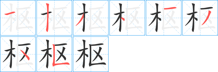 樞字筆畫寫法