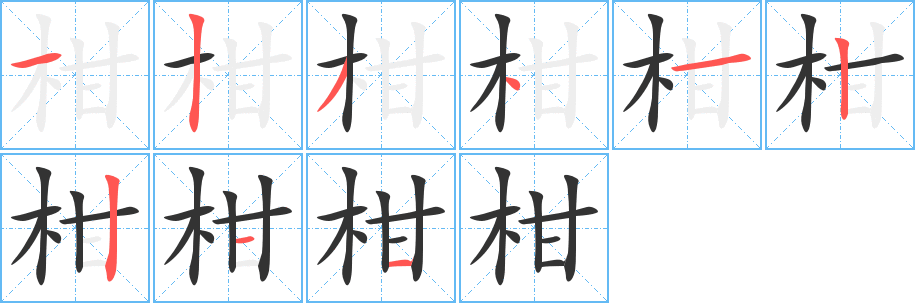 柑字筆畫(huà)寫(xiě)法