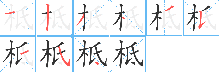 柢字筆畫寫法
