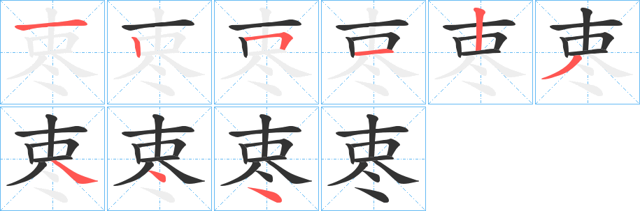 栆字筆畫寫法