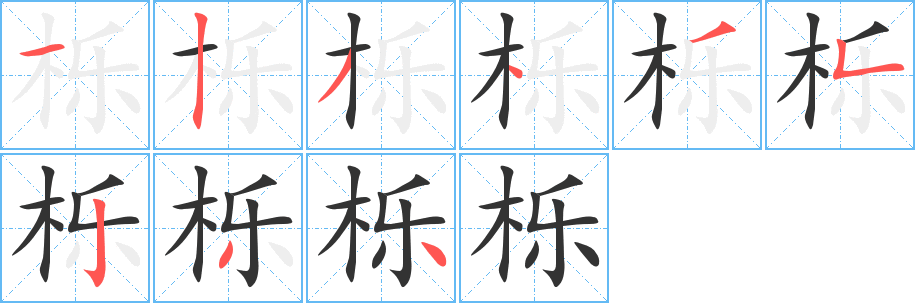 櫟字筆畫寫法
