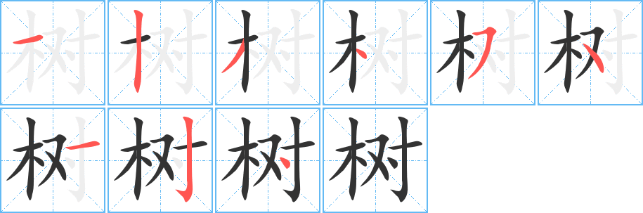 樹(shù)字筆畫(huà)寫(xiě)法