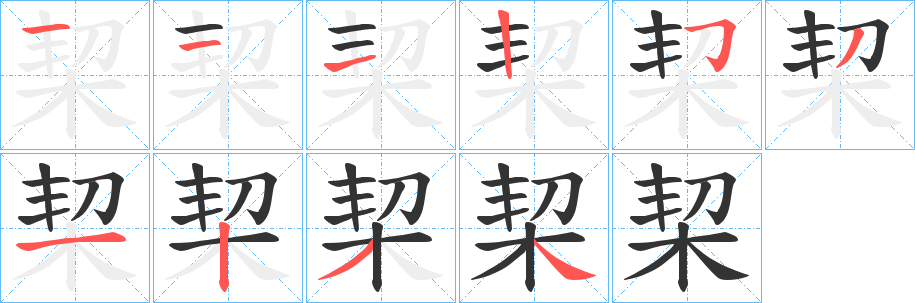 栔字筆畫(huà)寫(xiě)法