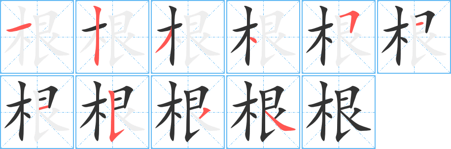 根字筆畫寫法