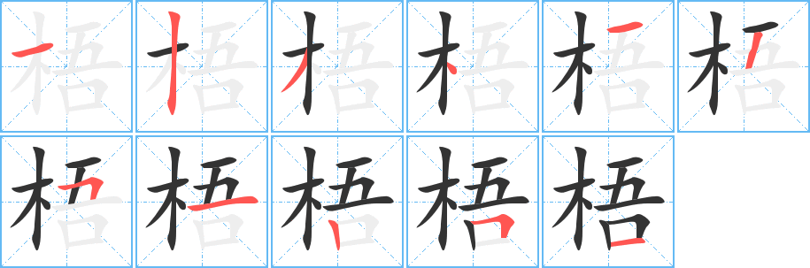 梧字筆畫寫法