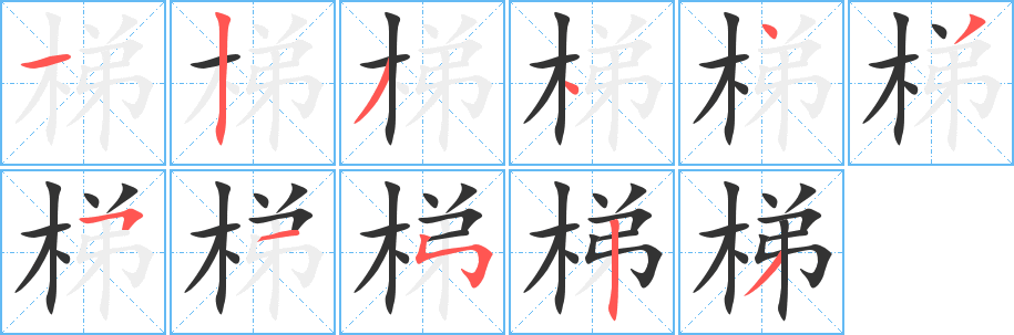 梯字筆畫寫法