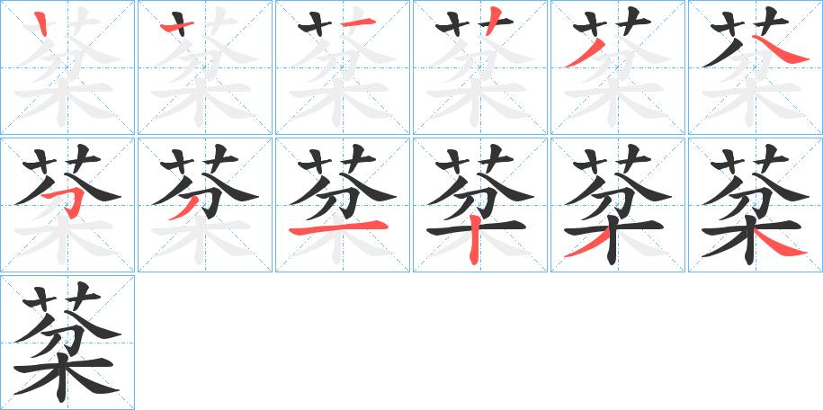 棻字筆畫寫法