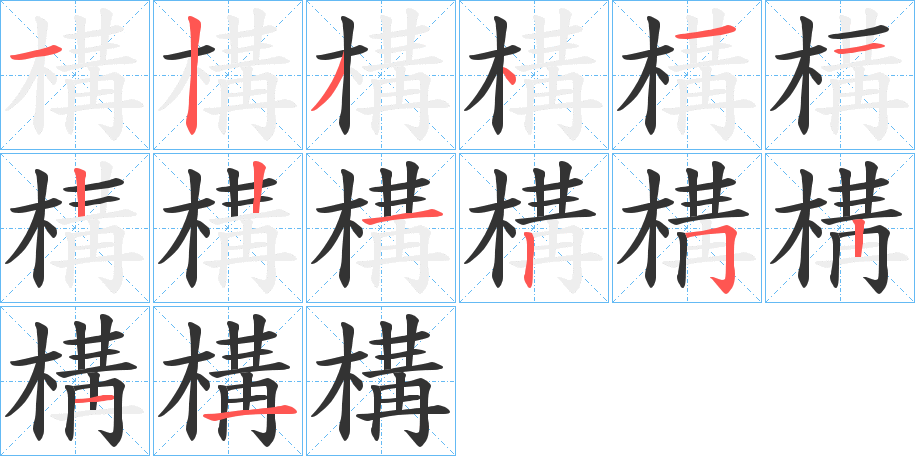 構(gòu)字筆畫寫法