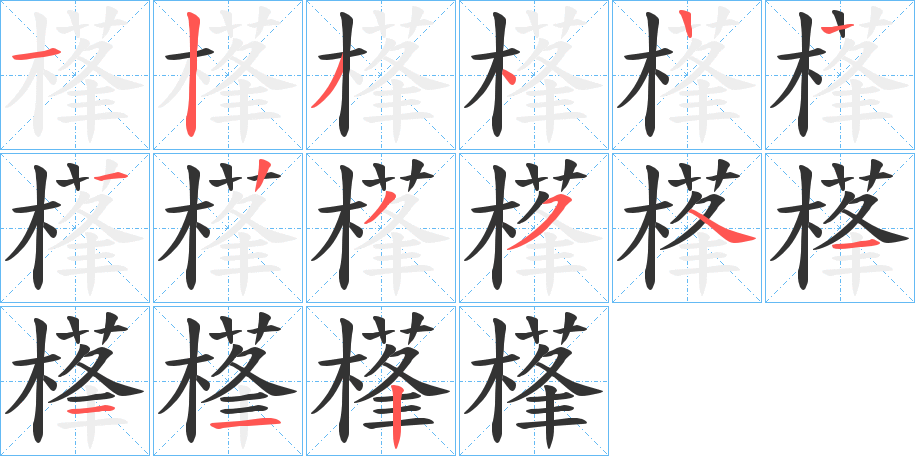 樥字筆畫寫法