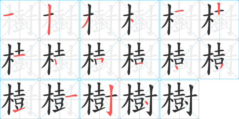 樹字筆畫寫法