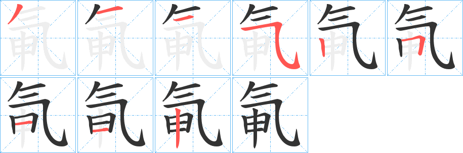 氠字筆畫(huà)寫(xiě)法