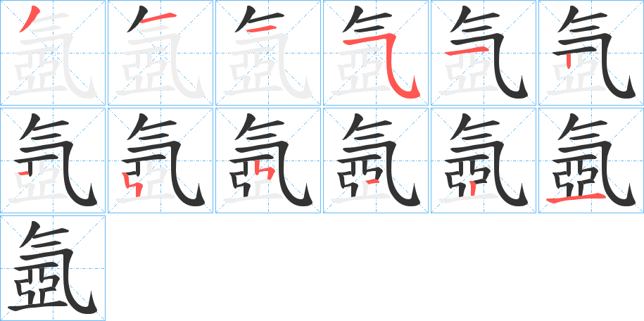 氬字筆畫寫法