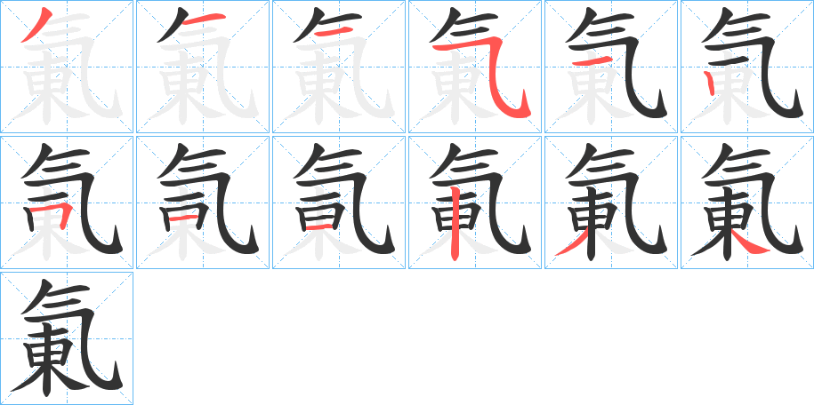 氭字筆畫寫法