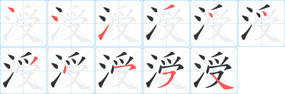 涭字筆畫寫法