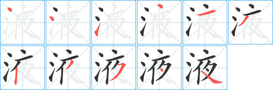 液字筆畫寫法