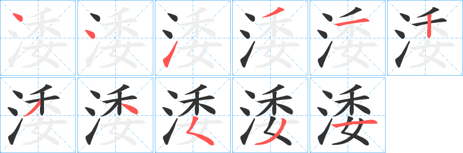 涹字筆畫寫法