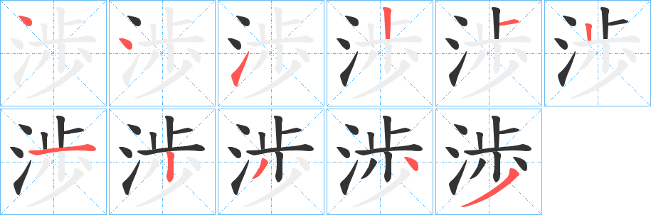 渉字筆畫寫法