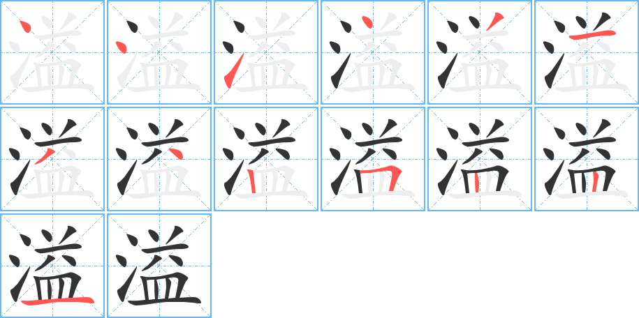 溢字筆畫(huà)寫(xiě)法