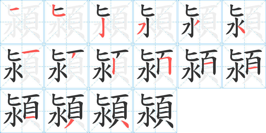 潁字筆畫寫法