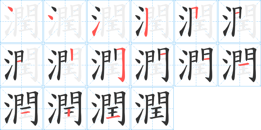 潤字筆畫寫法
