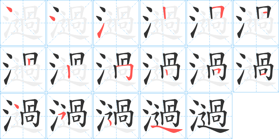 濄字筆畫寫法
