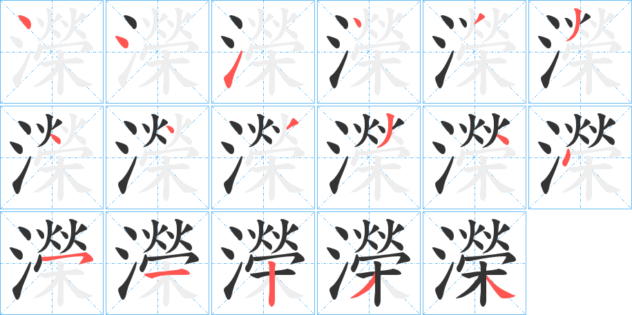 濚字筆畫寫法