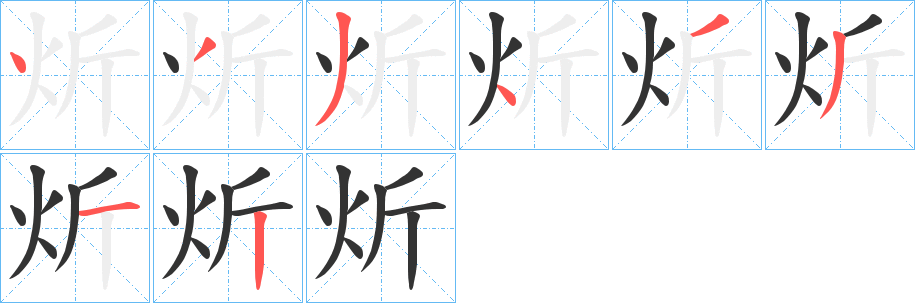 炘字筆畫寫法