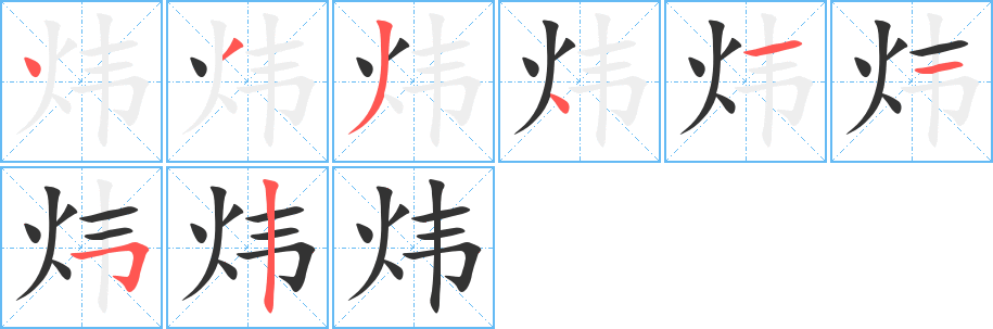 煒字筆畫(huà)寫(xiě)法