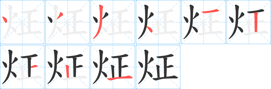 炡字筆畫(huà)寫(xiě)法