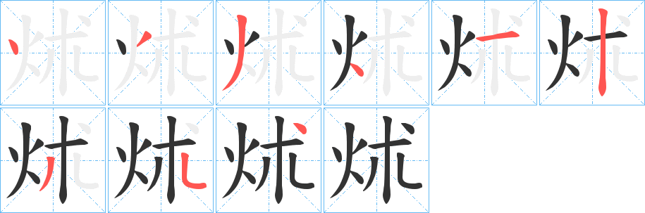 炢字筆畫寫法