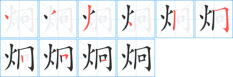 炯字筆畫寫法