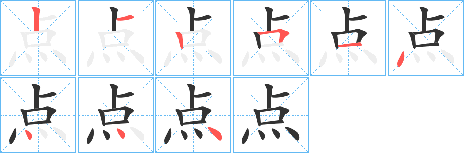點(diǎn)字筆畫寫法