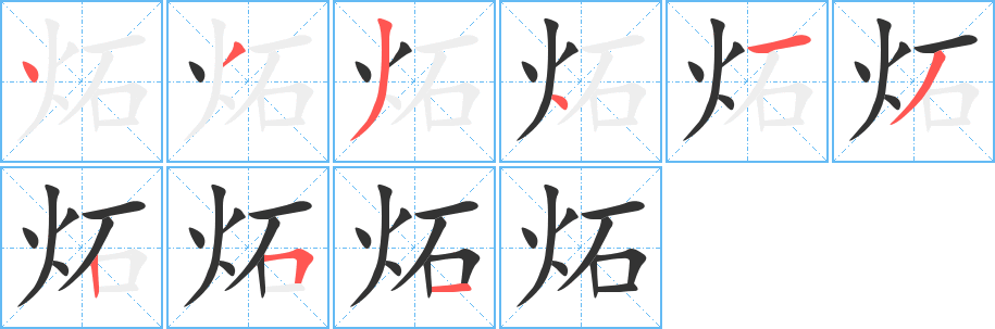 炻字筆畫寫法