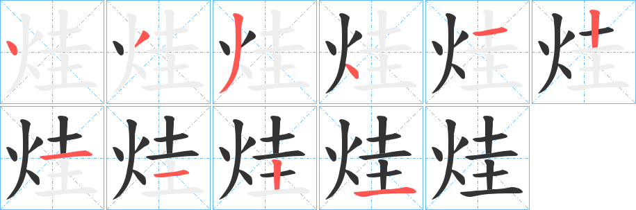 烓字筆畫寫法