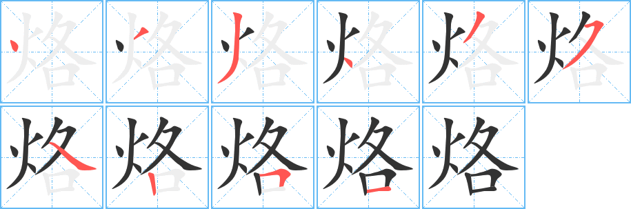 烙字筆畫寫法